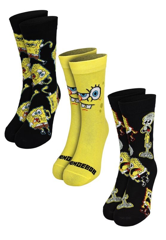 Chaussettes  de Bob L'Éponge - Bob l'Éponge & Carlo Tentacule (Lot de 3) - EU35-38 à EU 43-46 - pour Homme - multicolore - Bob L'Éponge