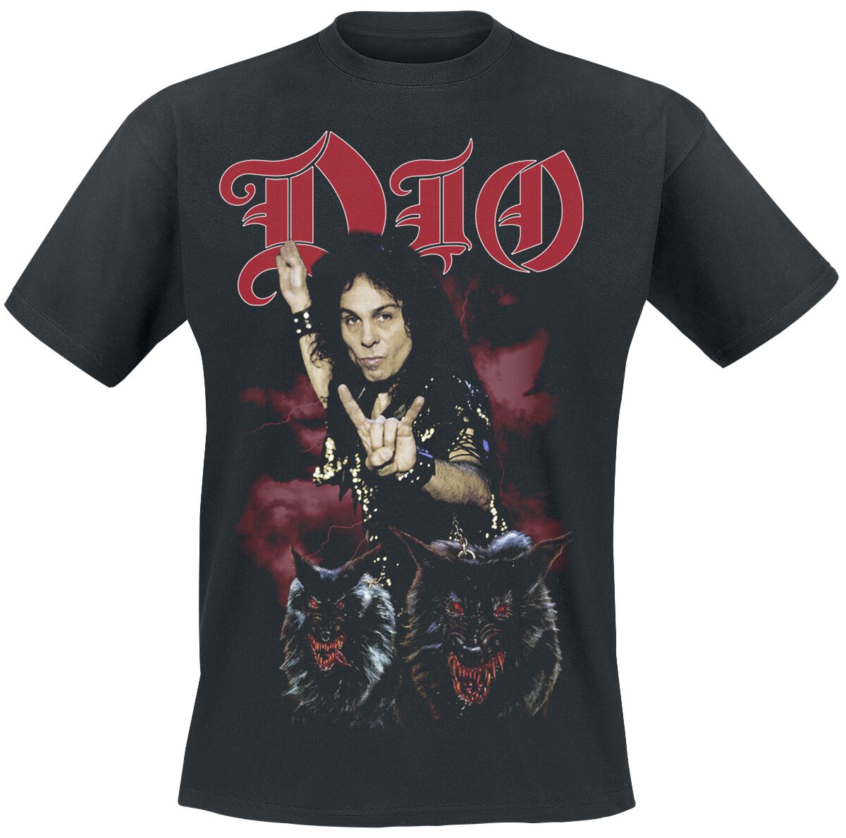 T-Shirt Manches courtes  de Dio - RJD Lock Up The Wolves - S à 5XL - pour Homme - noir - Dio