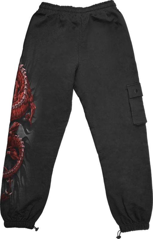 Bas de survêtement  de Spiral - Oriental Dragon - Jogging Cargo Décontracté - M à L - pour Homme - noir - Spiral - View 2