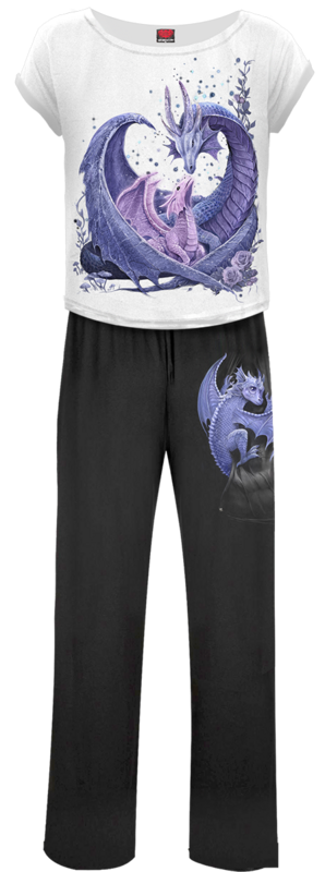 Pyjama  de Spiral - Instinct Maternel - Pyjama Gothique Femme (4 Pièces) - S à XXL - pour Femme - noir/blanc - Spiral - View 2