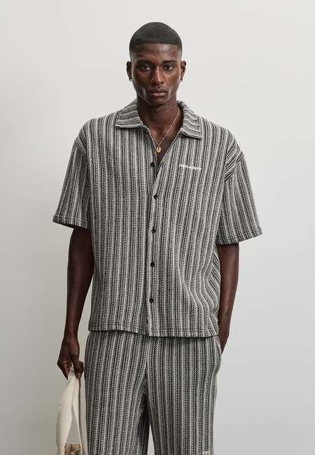 Chemise manches courtes  de Pegador - Forno Structured Shirt - S à XL - pour Homme - noir/beige - Pegador - View 2