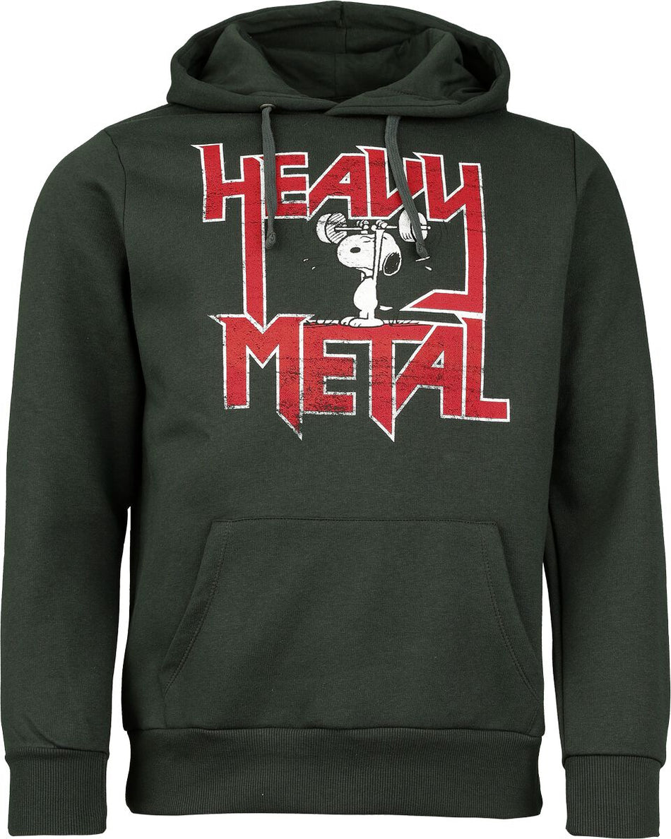 Sweat-shirt à capuche  de Snoopy - Heavy Metal - S à 3XL - pour Homme - vert foncé - Snoopy