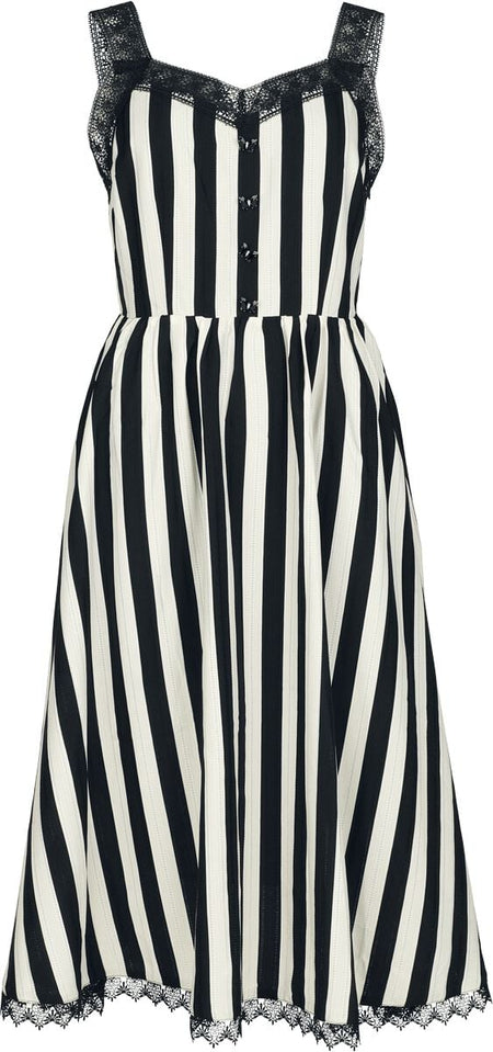 Robe longue Rockabilly de Jawbreaker - Robe d'été Rayée et Boutonnée - S à XXL - pour Femme - multicolore - Jawbreaker