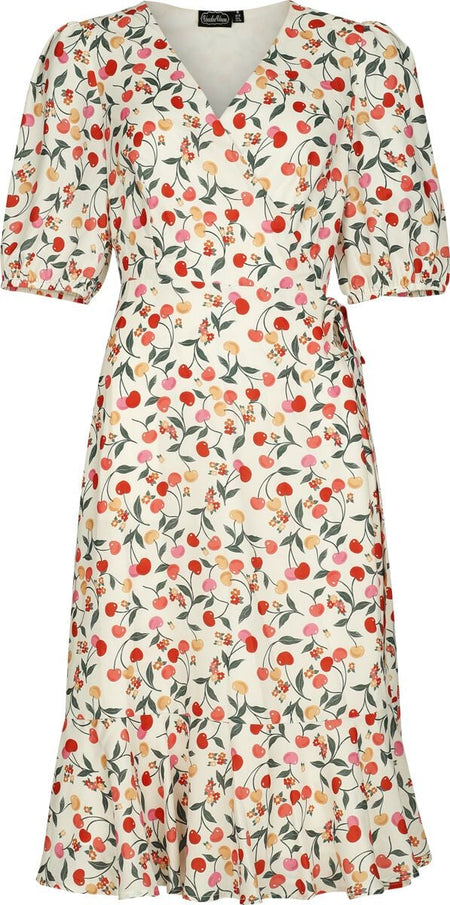 Robe mi-longue Rockabilly de Voodoo Vixen - Cerises Colorées - XS à XXL - pour Femme - multicolore - Voodoo Vixen