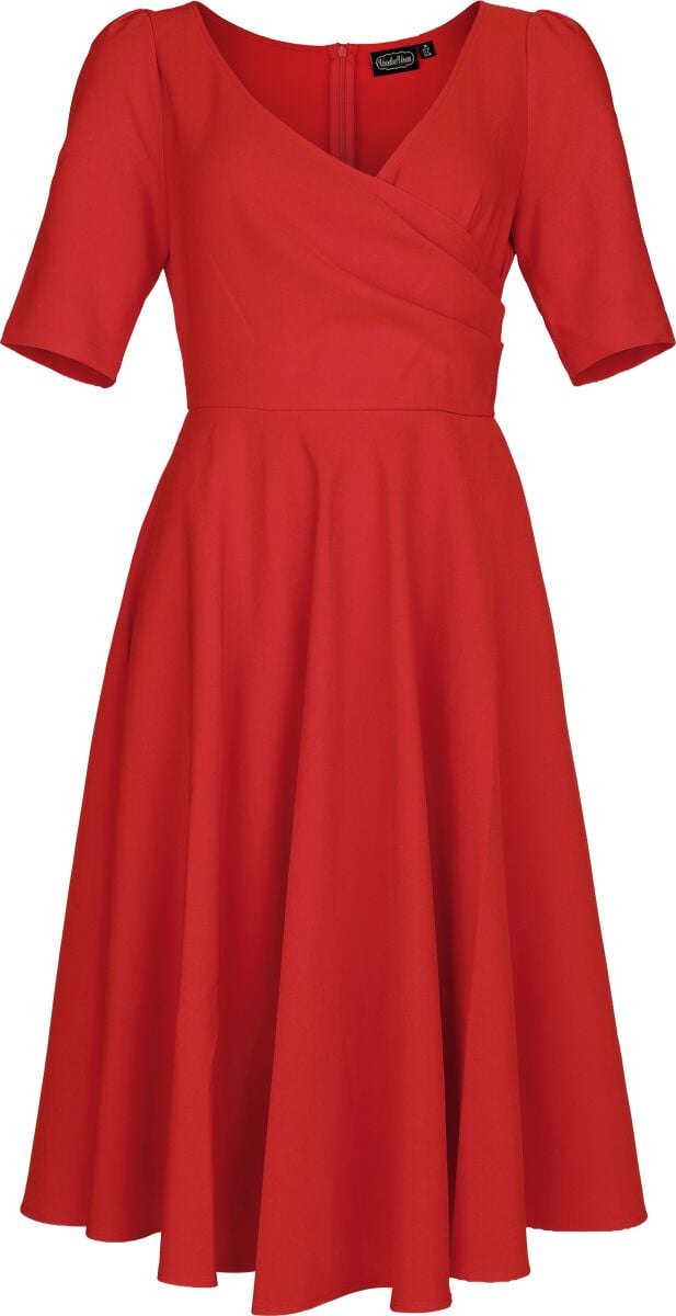 Robe mi-longue Rockabilly de Voodoo Vixen - Robe Évasée - XS à XL - pour Femme - rouge - Voodoo Vixen