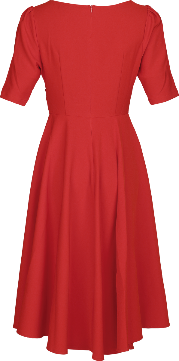 Robe mi-longue Rockabilly de Voodoo Vixen - Robe Évasée - XS à XL - pour Femme - rouge - Voodoo Vixen - View 2