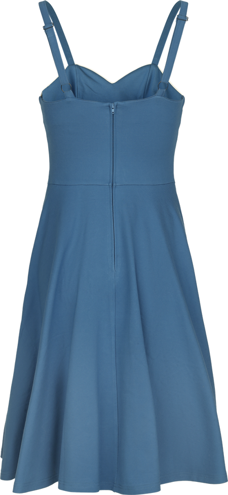 Robe mi-longue Rockabilly de Voodoo Vixen - Robe Asymétrique Boutonnée Rayée - XS à XXL - pour Femme - bleu - Voodoo Vixen - View 2