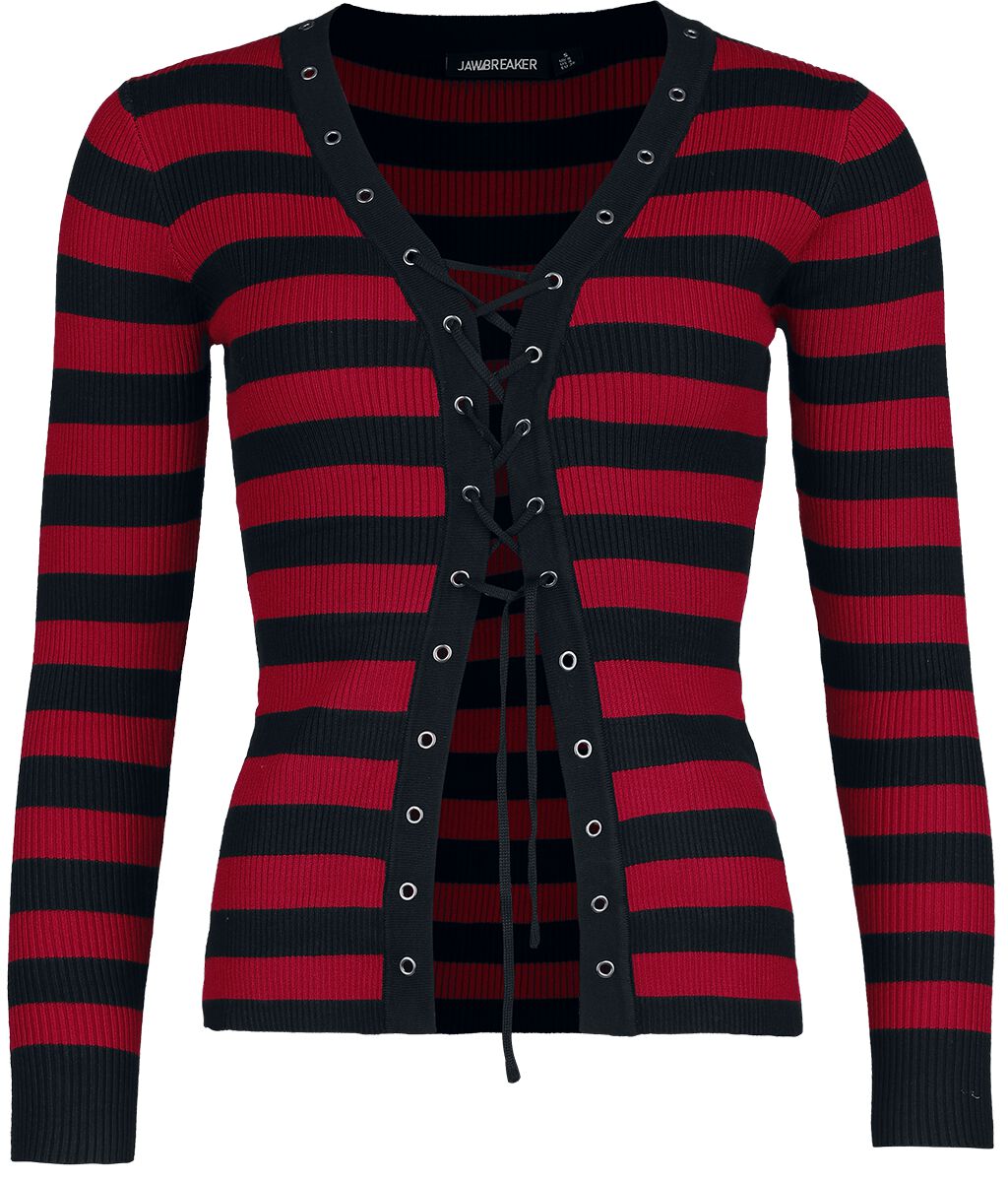Gilets & Ponchos Rockabilly de Jawbreaker - Gilet Rayé - XS à XXL - pour Femme - noir/rouge - Jawbreaker