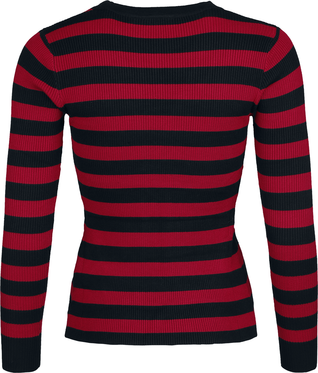 Gilets & Ponchos Rockabilly de Jawbreaker - Gilet Rayé - XS à XXL - pour Femme - noir/rouge - Jawbreaker - View 2