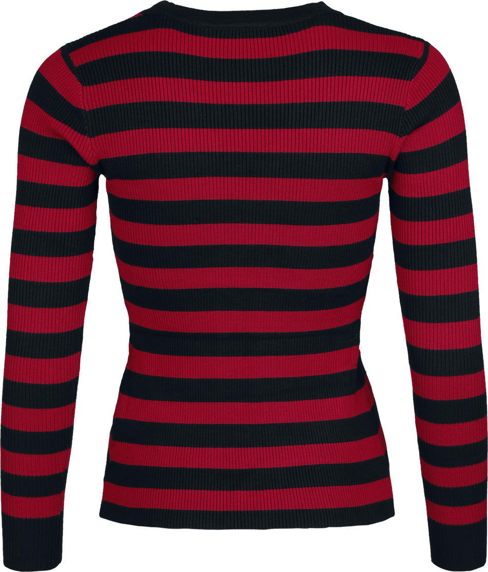 Gilets & Ponchos Rockabilly de Jawbreaker - Gilet Rayé - XS à XXL - pour Femme - noir/rouge - Jawbreaker - View 2