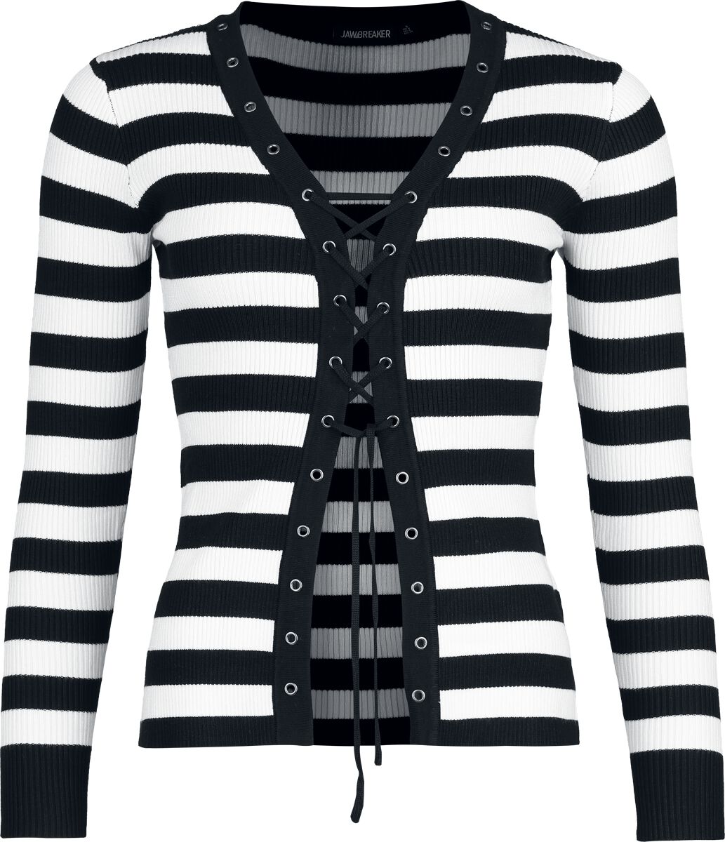 Gilets & Ponchos Rockabilly de Jawbreaker - Gilet Rayé - XS à XXL - pour Femme - noir/blanc - Jawbreaker