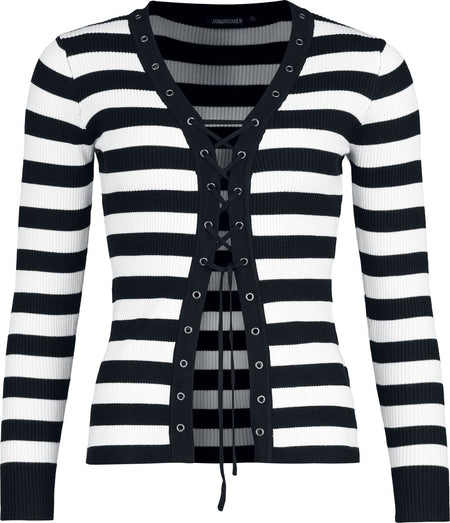 Gilets & Ponchos Rockabilly de Jawbreaker - Gilet Rayé - XS à XXL - pour Femme - noir/blanc - Jawbreaker