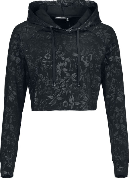 Sweat-shirt à capuche Rockabilly de Jawbreaker - Sweat à Capuche Court - S à 4XL - pour Femme - noir - Jawbreaker