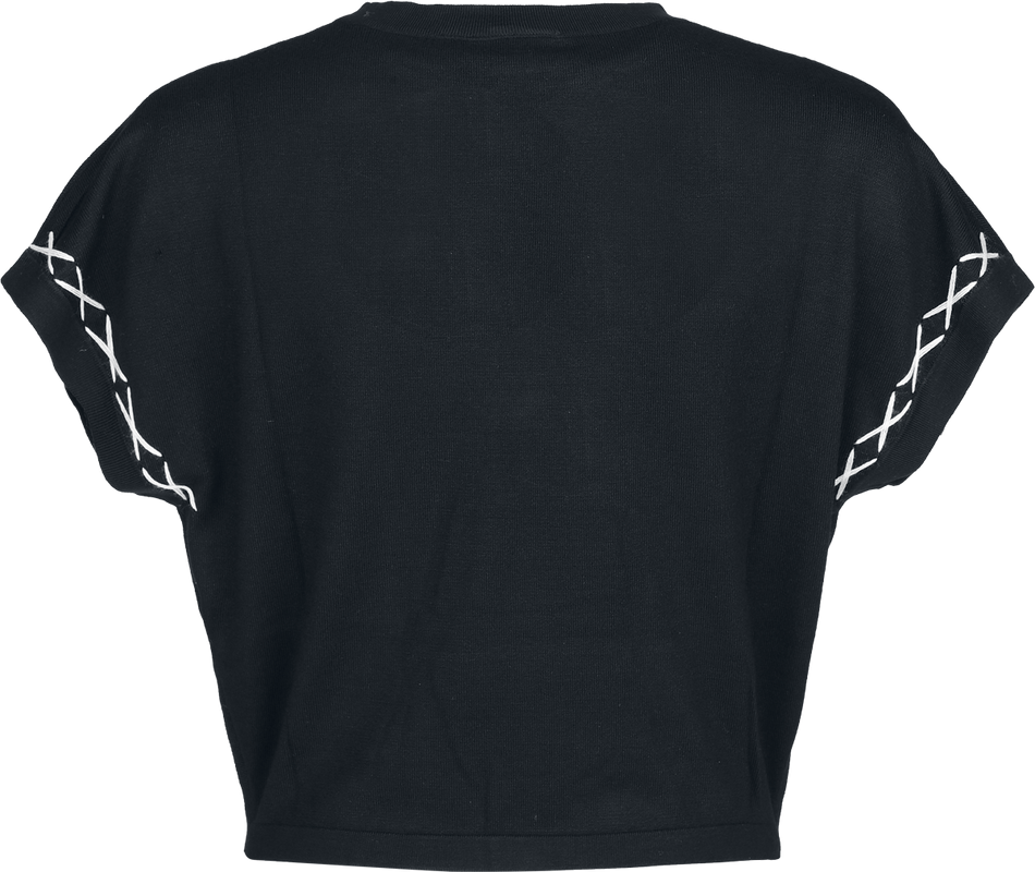 Sweat-shirt Rockabilly de Jawbreaker - Oversized Knitted Cat Vest - S à XXL - pour Femme - noir - Jawbreaker - View 2