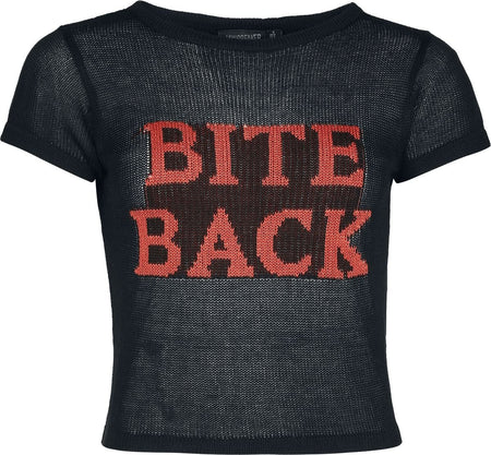 T-Shirt Manches courtes Rockabilly de Jawbreaker - Bite Back - Haut Tricot - S à XXL - pour Femme - noir - Jawbreaker
