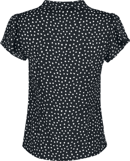Chemisier Rockabilly de Voodoo Vixen - Chemisier Cœurs - S à XXL - pour Femme - noir/blanc - Voodoo Vixen - View 2