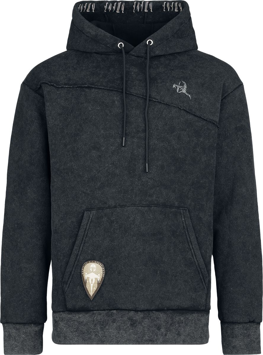 Sweat-shirt à capuche Disney de Star Wars - The Mandalorian - Logo - S à XXL - pour Homme - noir - Star Wars