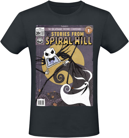 T-Shirt Manches courtes Disney de L'Étrange Noël De Monsieur Jack - Jack - Spiral Hill Cover - S à XXL - pour Homme - noir - L'Étrange Noël De Monsieur Jack