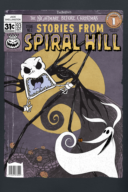 T-Shirt Manches courtes Disney de L'Étrange Noël De Monsieur Jack - Jack - Spiral Hill Cover - S à XXL - pour Homme - noir - L'Étrange Noël De Monsieur Jack - View 2