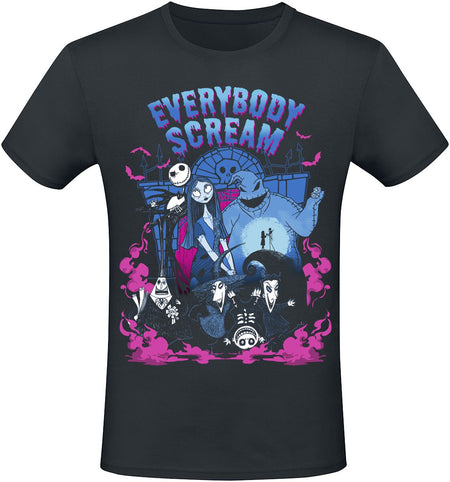 T-Shirt Manches courtes Disney de L'Étrange Noël De Monsieur Jack - Everybody Scream - S à XXL - pour Homme - noir - L'Étrange Noël De Monsieur Jack