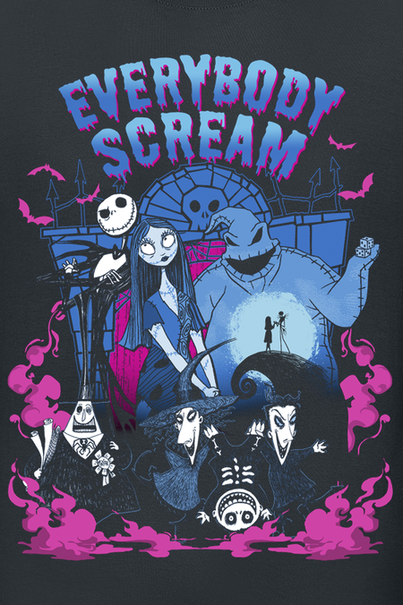 T-Shirt Manches courtes Disney de L'Étrange Noël De Monsieur Jack - Everybody Scream - S à XXL - pour Homme - noir - L'Étrange Noël De Monsieur Jack - View 2