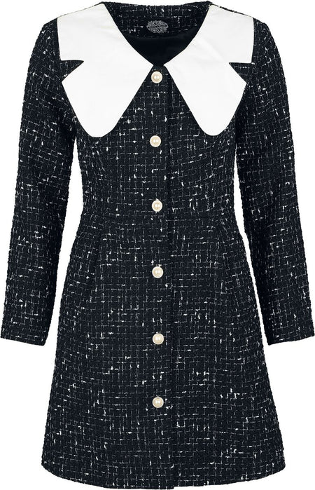 Robe mi-longue Rockabilly de H&R London - Starlight Bloom Dress - XS à XXL - pour Femme - noir/blanc - H&R London