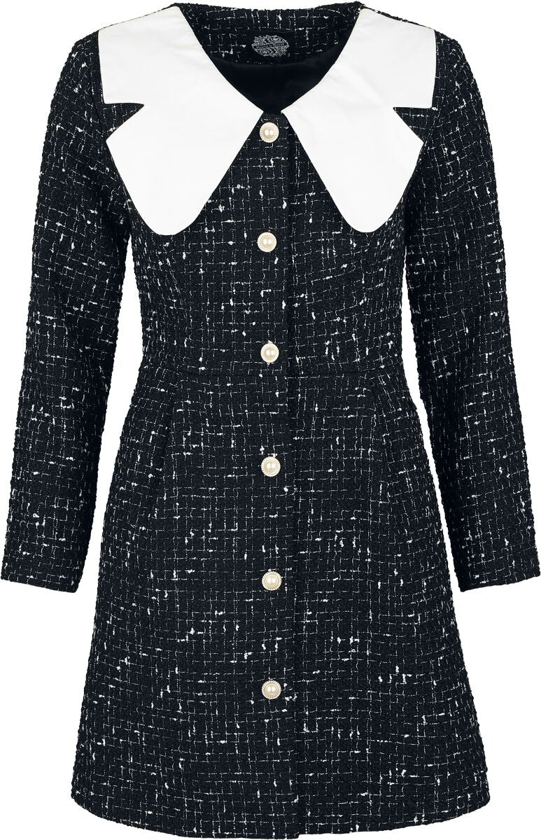 Robe mi-longue Rockabilly de H&R London - Starlight Bloom Dress - XS à XXL - pour Femme - noir/blanc - H&R London