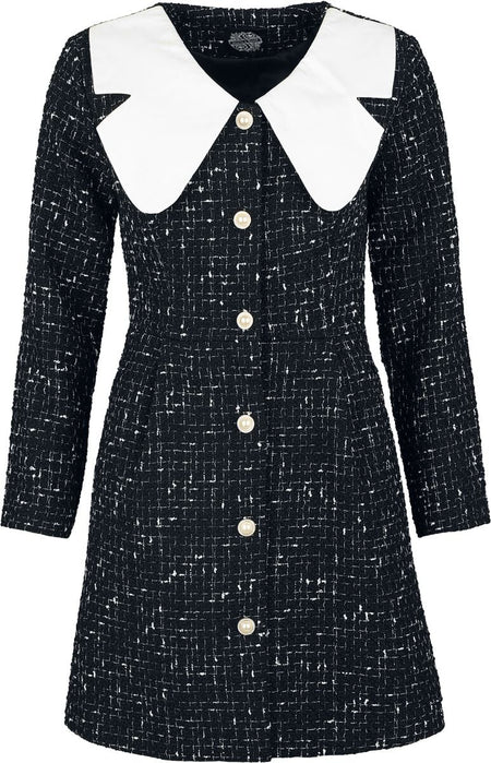 Robe mi-longue Rockabilly de H&R London - Starlight Bloom Dress - XS à XXL - pour Femme - noir/blanc - H&R London