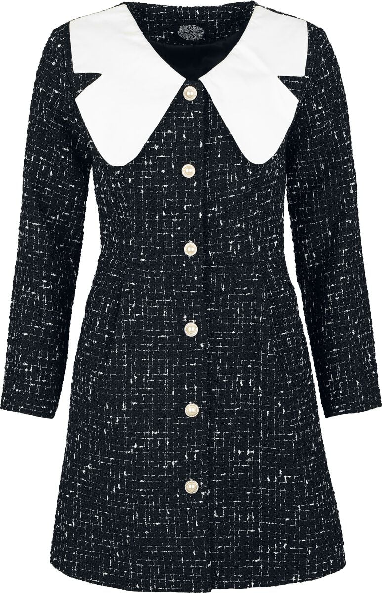 Robe mi-longue Rockabilly de H&R London - Starlight Bloom Dress - XS à XXL - pour Femme - noir/blanc - H&R London