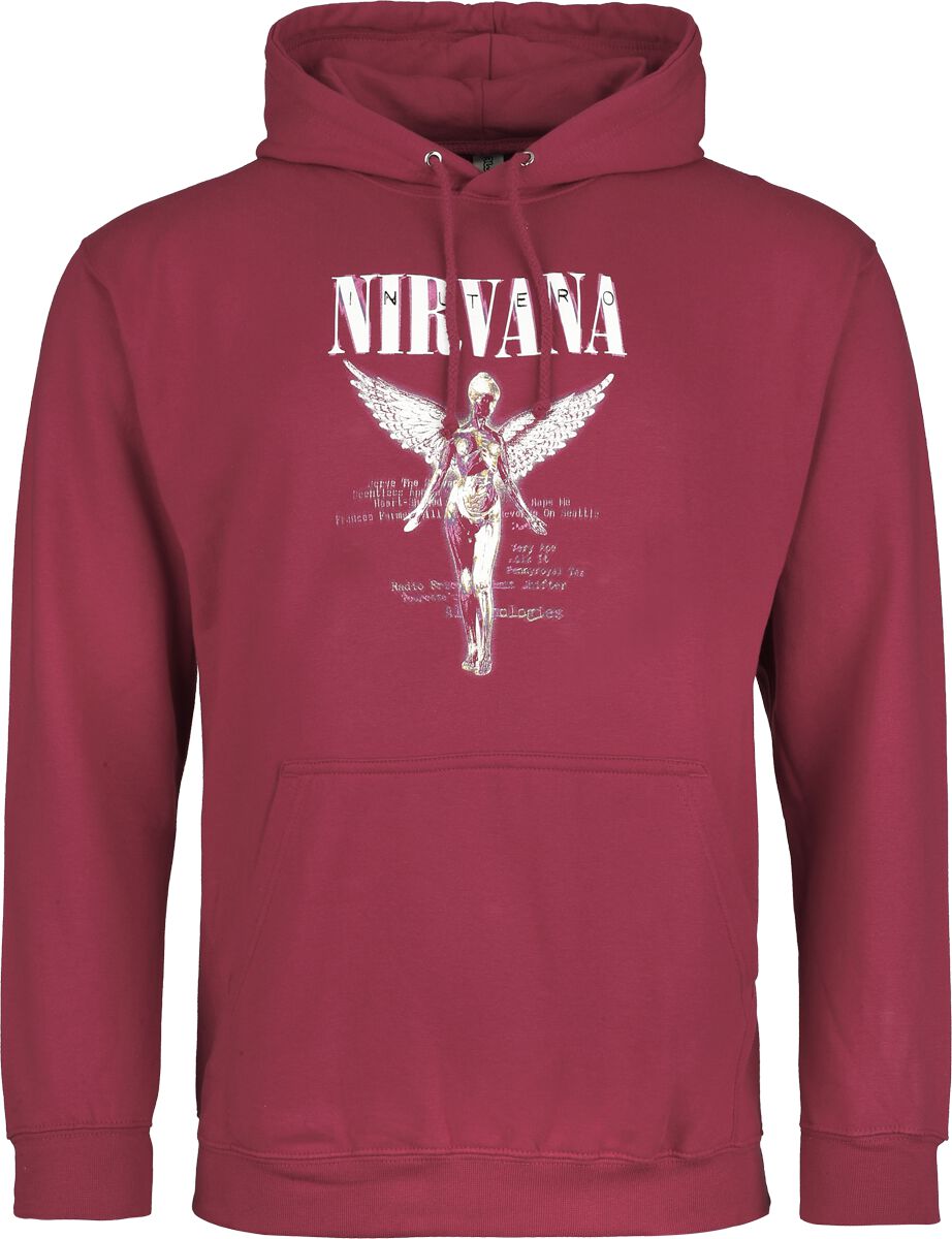 Sweat-shirt à capuche  de Nirvana - In Utero - S à 3XL - pour Homme - rouge foncé - Nirvana