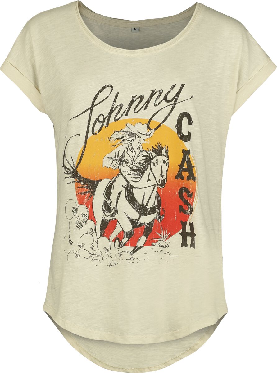 T-Shirt Manches courtes  de Johnny Cash - Cowboy - XS à XXL - pour Femme - sable - Johnny Cash