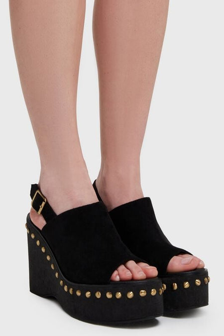 Tongs Gothic de Killstar - Twilight Boho Summer - Witchblossom Wedge - Sandales - EU37 à EU42 - pour Femme - noir - Killstar