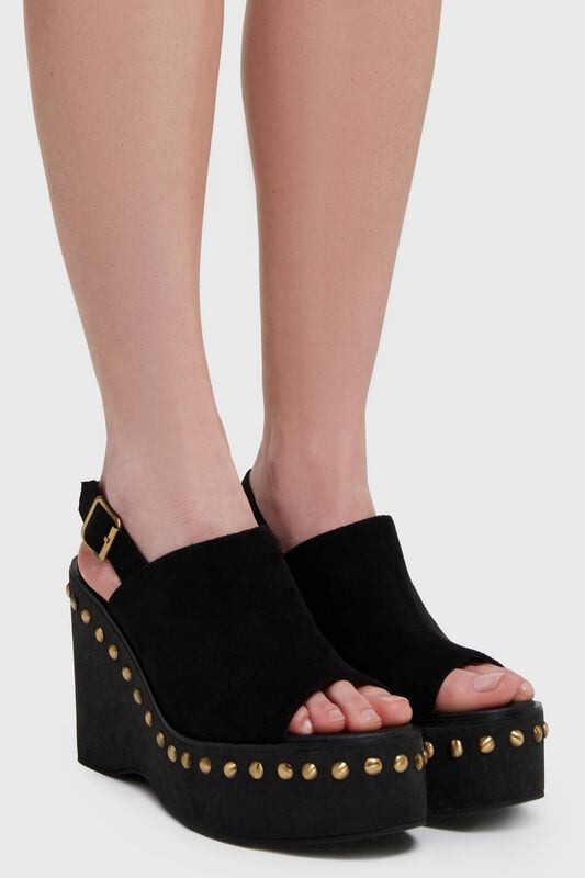 Tongs Gothic de Killstar - Twilight Boho Summer - Witchblossom Wedge - Sandales - EU37 à EU42 - pour Femme - noir - Killstar