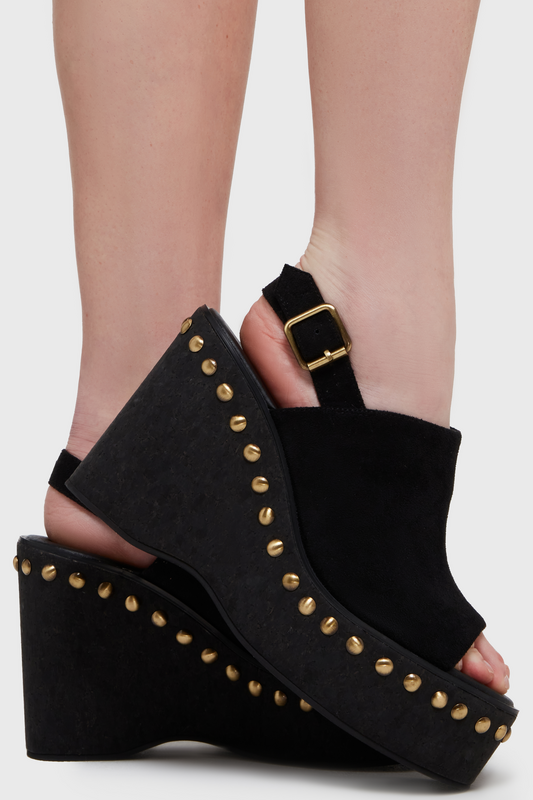 Tongs Gothic de Killstar - Twilight Boho Summer - Witchblossom Wedge - Sandales - EU37 à EU42 - pour Femme - noir - Killstar - View 2