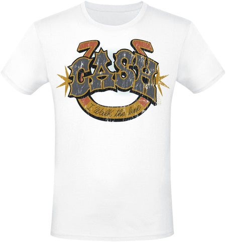 T-Shirt Manches courtes  de Johnny Cash - Walk The Line - S à 3XL - pour Homme - blanc - Johnny Cash