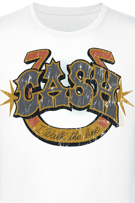 T-Shirt Manches courtes  de Johnny Cash - Walk The Line - S à 3XL - pour Homme - blanc - Johnny Cash - View 2