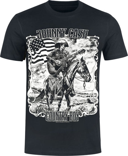 T-Shirt Manches courtes  de Johnny Cash - Country Boy - S à 3XL - pour Homme - noir - Johnny Cash
