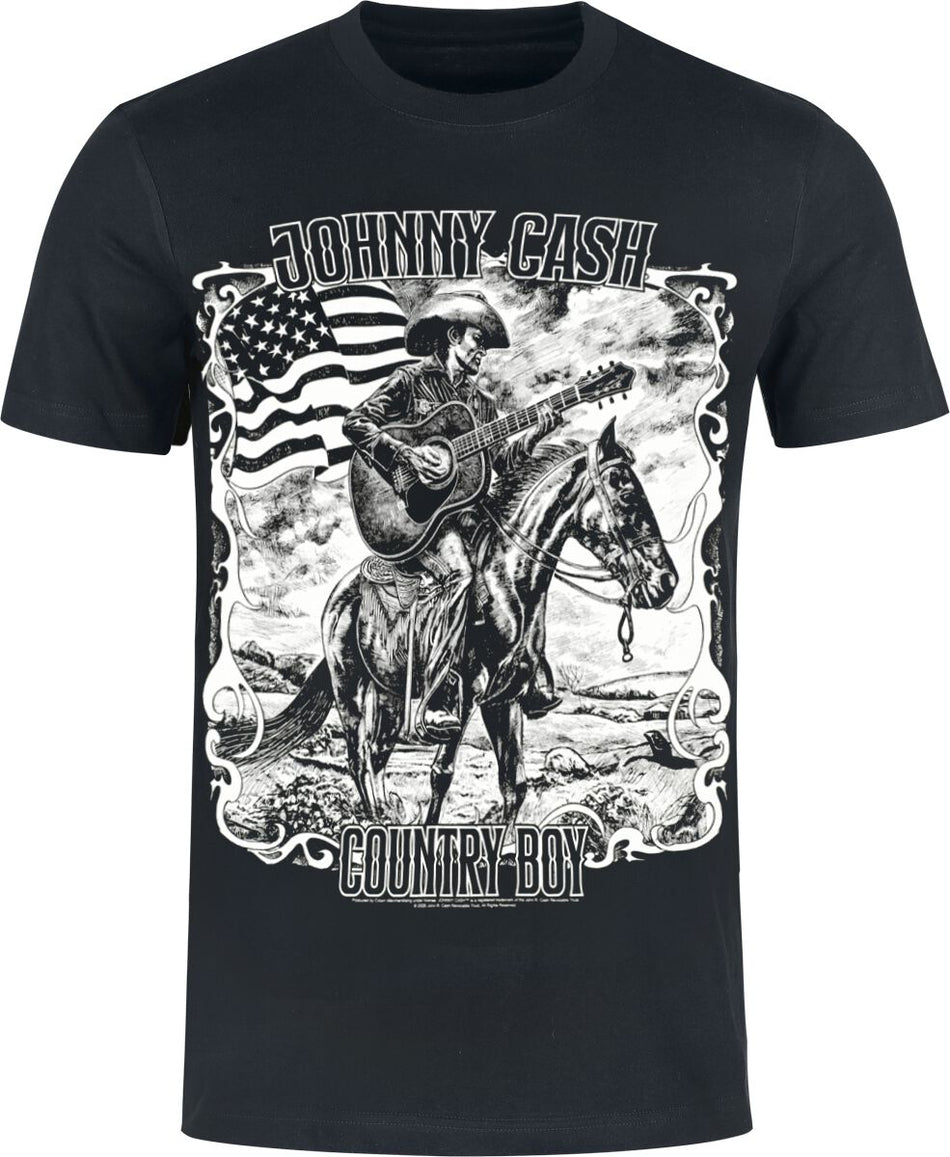 T-Shirt Manches courtes  de Johnny Cash - Country Boy - S à 3XL - pour Homme - noir - Johnny Cash