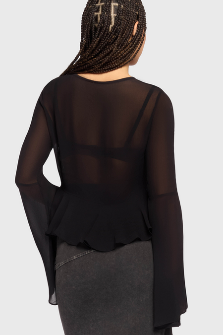 T-shirt manches longues Gothic de Killstar - Gaia Adorned - Haut Manches Longues - XS à XXL - pour Femme - noir - Killstar - View 2