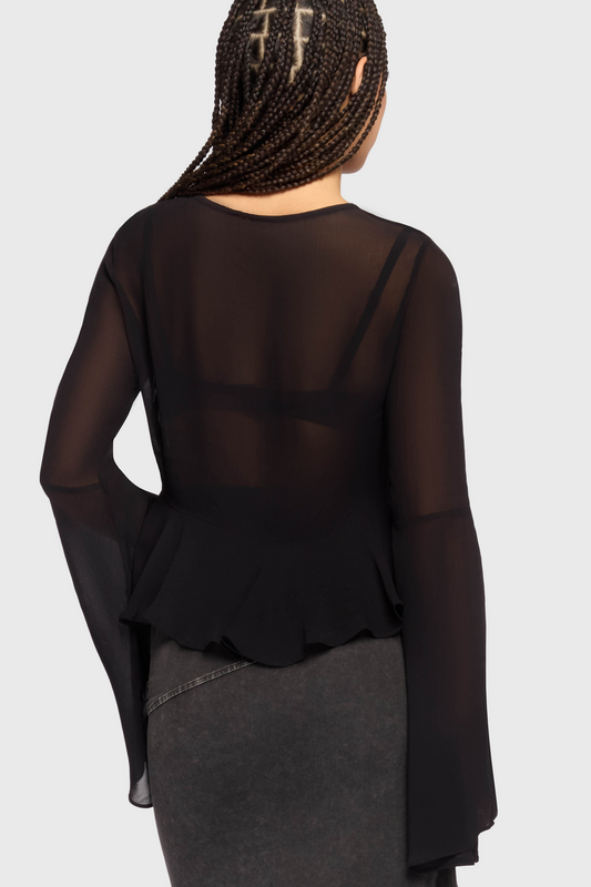 T-shirt manches longues Gothic de Killstar - Gaia Adorned - Haut Manches Longues - XS à XXL - pour Femme - noir - Killstar - View 2