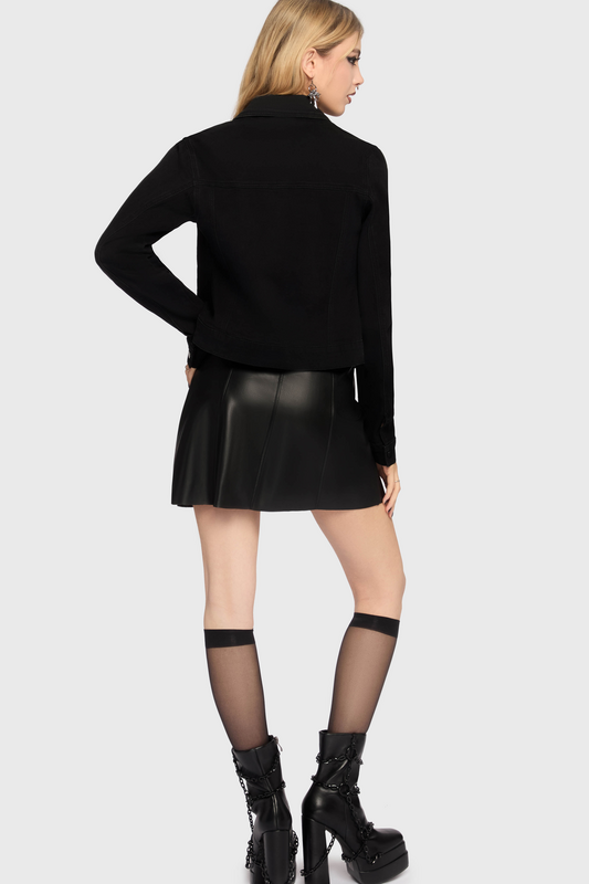 Veste en Jean Gothic de Killstar - Gaia Adorned - Veste Brodée - XS à 4XL - pour Femme - noir - Killstar - View 2
