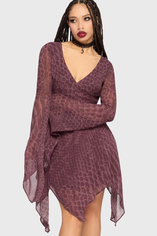 Robe courte Gothic de Killstar - Gaia Adorned - Robe Courte - XS à XL - pour Femme - lilas - Killstar
