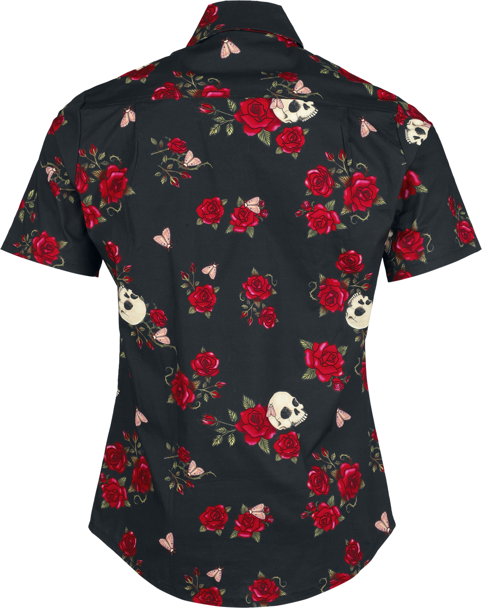 Chemise manches courtes Rockabilly de Jawbreaker - Skulls and Roses - Chemise - S à XXL - pour Homme - noir - Jawbreaker - View 2