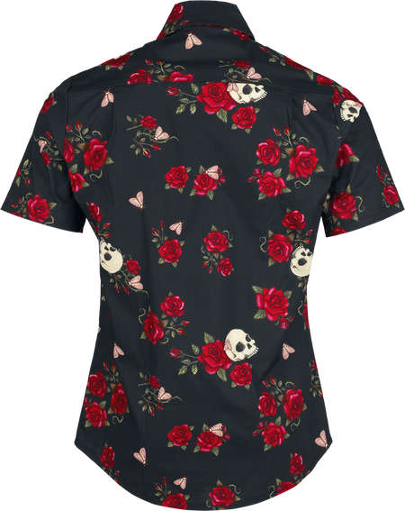Chemise manches courtes Rockabilly de Jawbreaker - Skulls and Roses - Chemise - S à XXL - pour Homme - noir - Jawbreaker - View 2