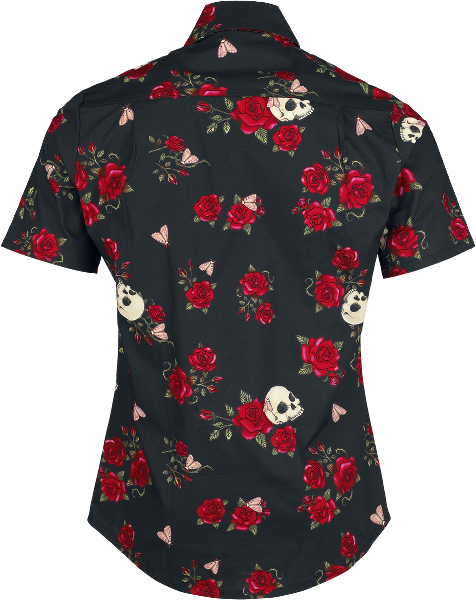Chemise manches courtes Rockabilly de Jawbreaker - Skulls and Roses - Chemise - S à XXL - pour Homme - noir - Jawbreaker - View 2