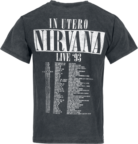T-Shirt Manches courtes  de Nirvana - In Utero '93 - S à XXL - pour Homme - noir - Nirvana - View 2