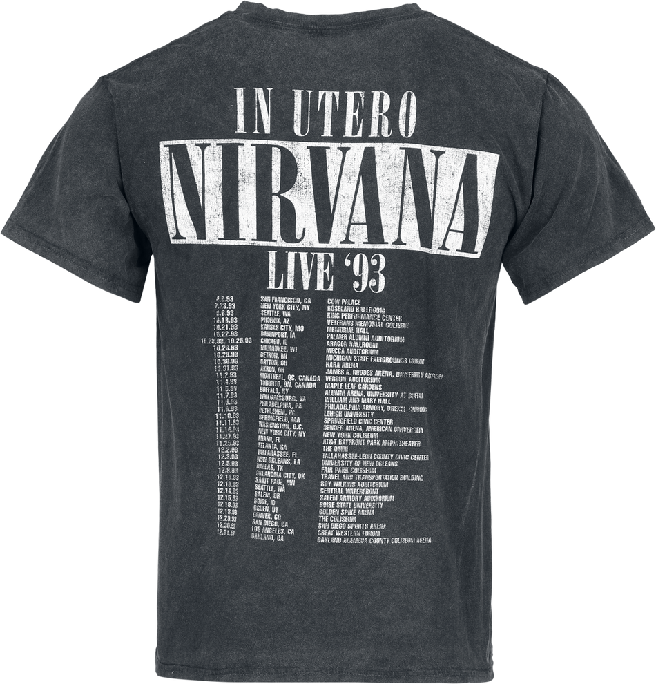 T-Shirt Manches courtes  de Nirvana - In Utero '93 - S à XXL - pour Homme - noir - Nirvana - View 2