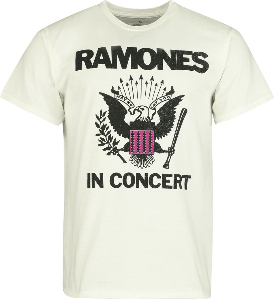 T-Shirt Manches courtes  de Ramones - In Concert - S à XXL - pour Homme - blanc - Ramones