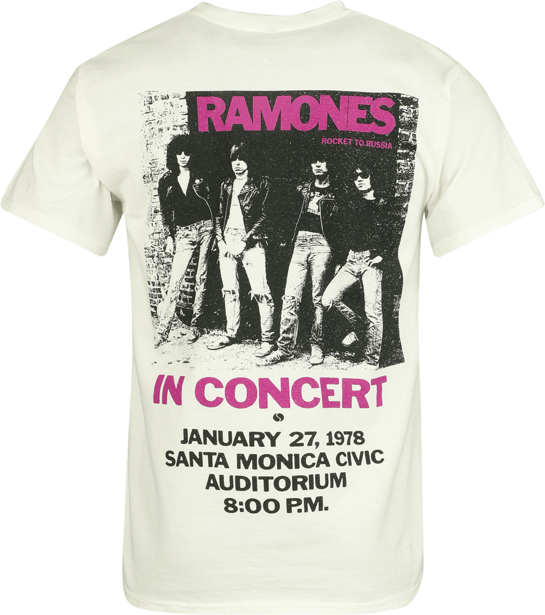 T-Shirt Manches courtes  de Ramones - In Concert - S à XXL - pour Homme - blanc - Ramones - View 2