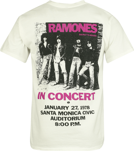T-Shirt Manches courtes  de Ramones - In Concert - S à XXL - pour Homme - blanc - Ramones - View 2